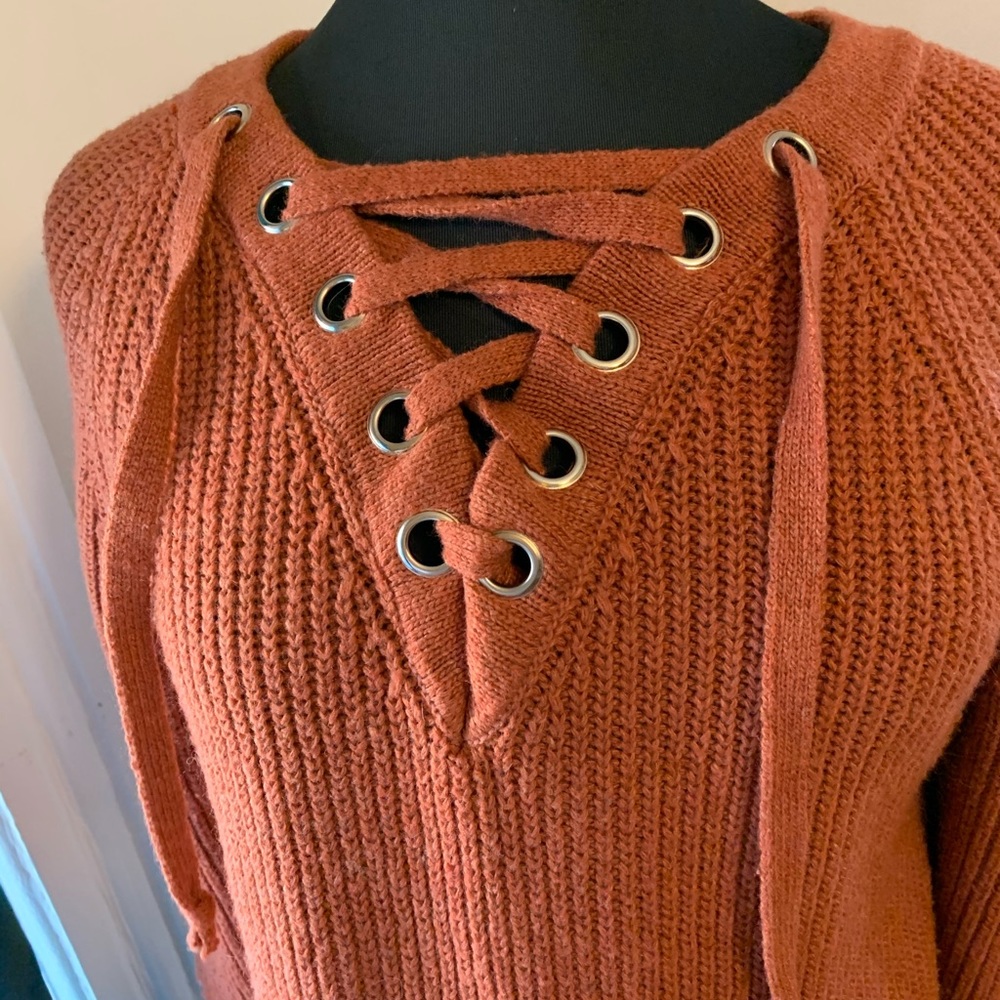 Orange Crochet Sweater